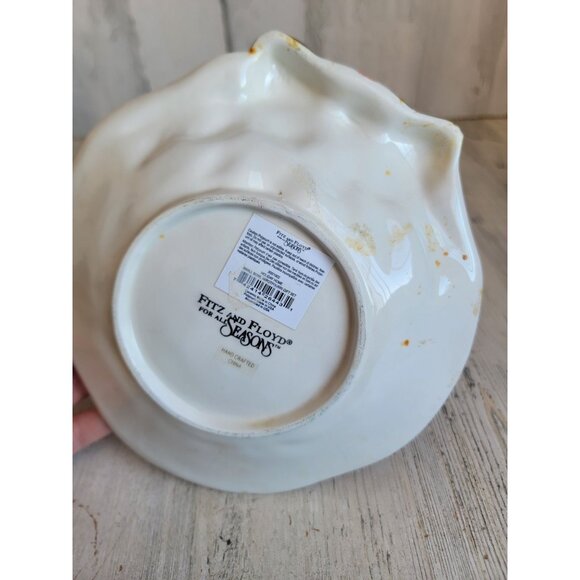 Fitz Floyd seasons plate red rimmed pine cone home decor - Picture 5 of 6